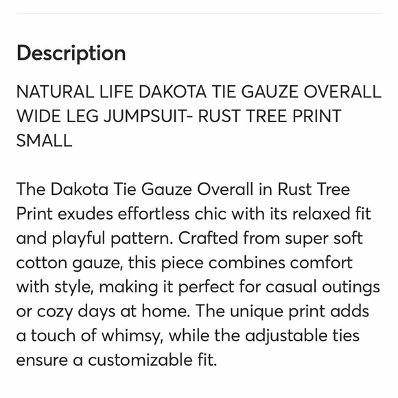 NWT Natural Life Dakota wide leg jumpsuit - Picture 15 of 15